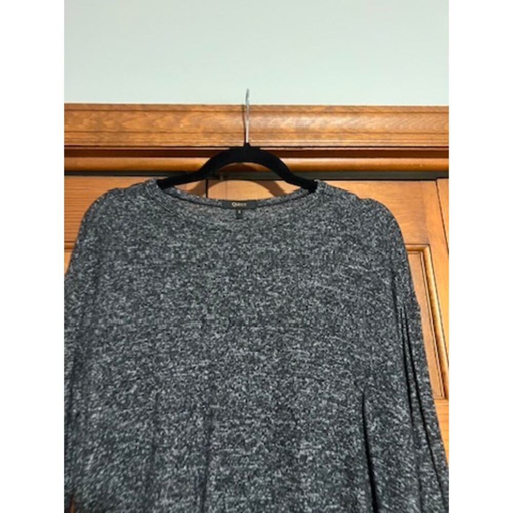 Quince Women's Brushed Jersey Long Sleeve Lounge Tee Shirt Charcoal Gray Size S - Picture 3 of 9